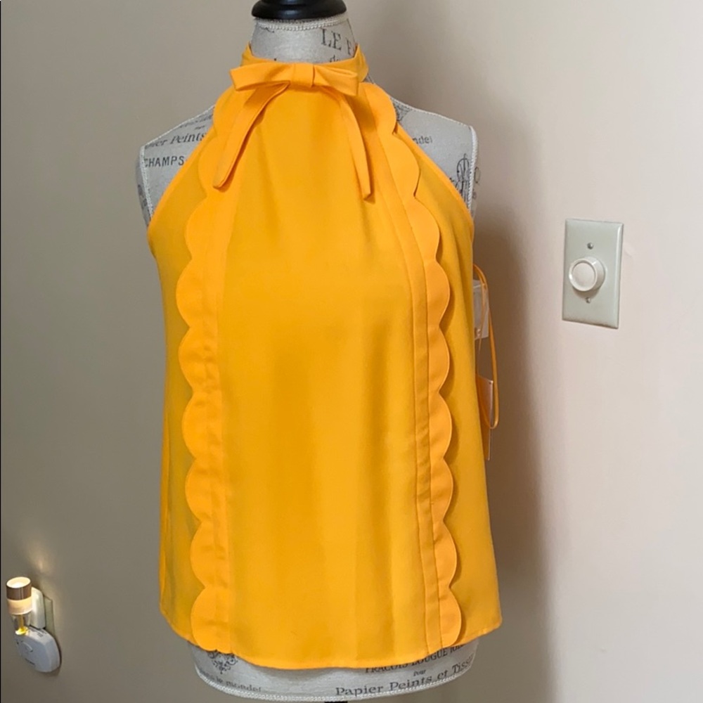Victoria Beckham yellow halter top size small